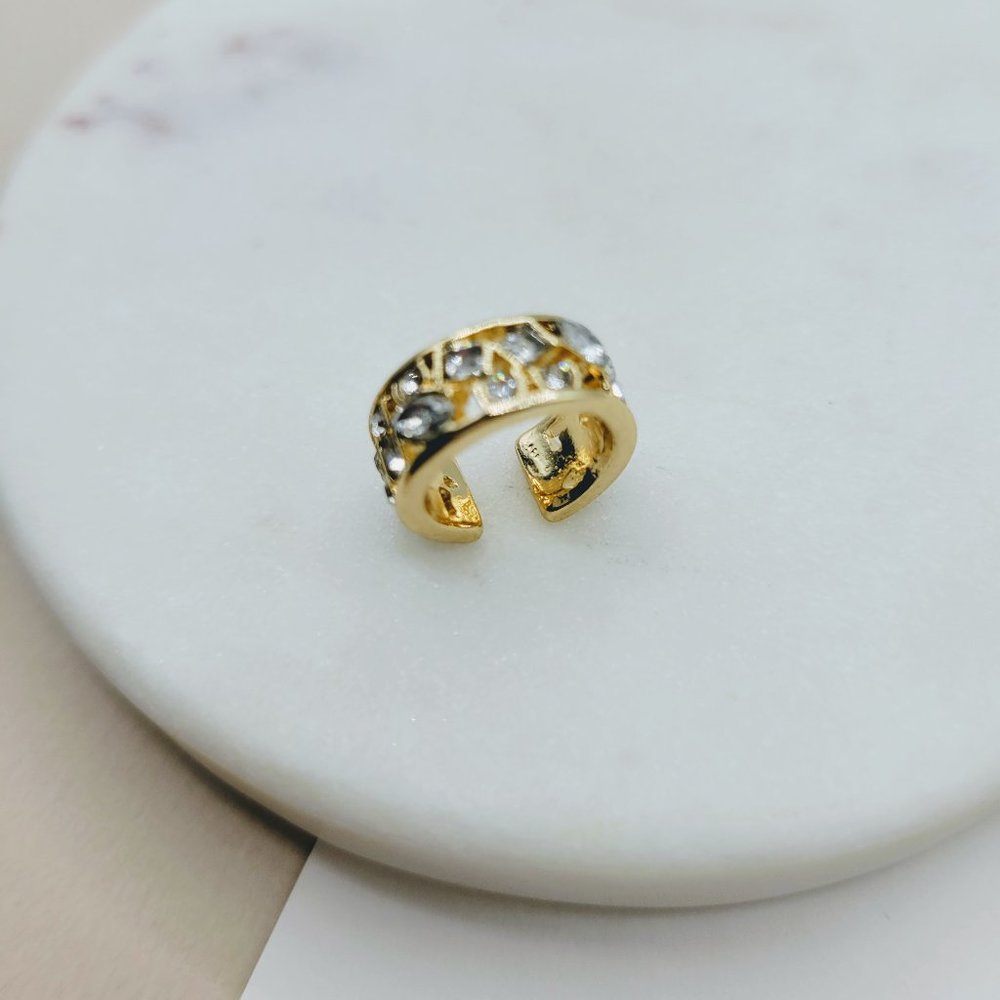 5 for $25 Gold Color Rhinestone Ear Cuff Earring - Picture 7 of 8